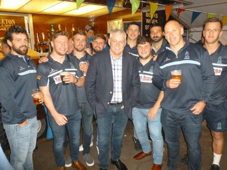 Warren and some of the Narberth RFC squad